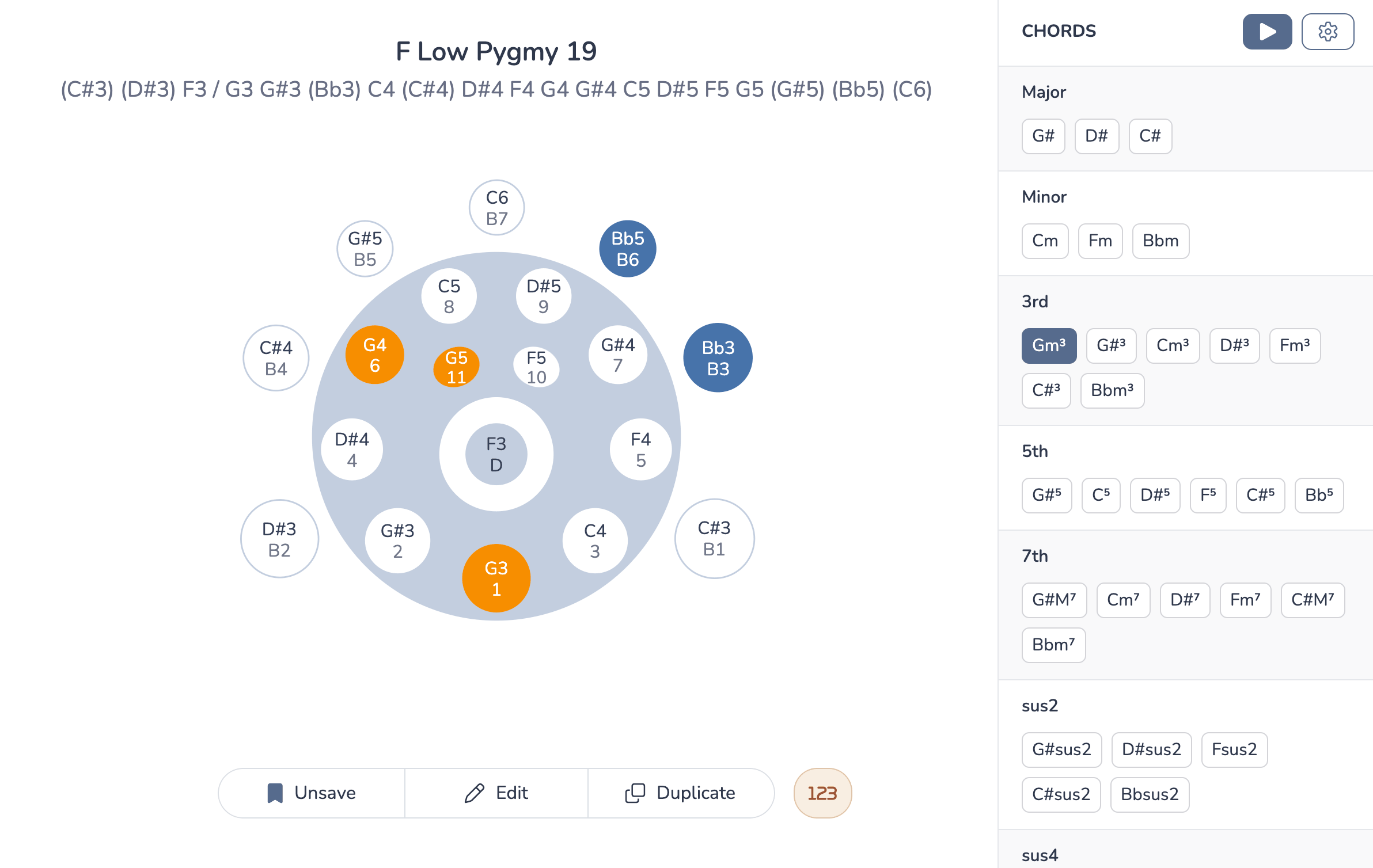 Handpan chords